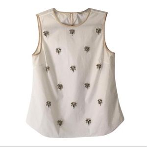 J.Crew Jeweled White/Cream Blouse